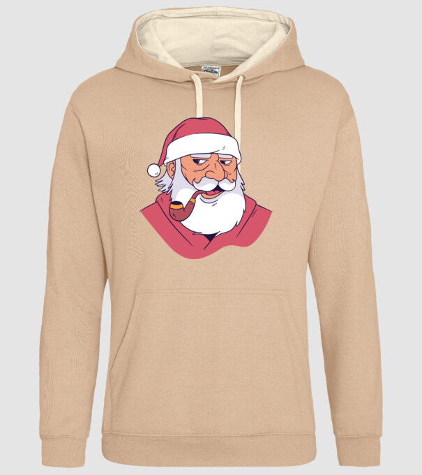 Moș Crăciun pipă model nisipiu pe tricou