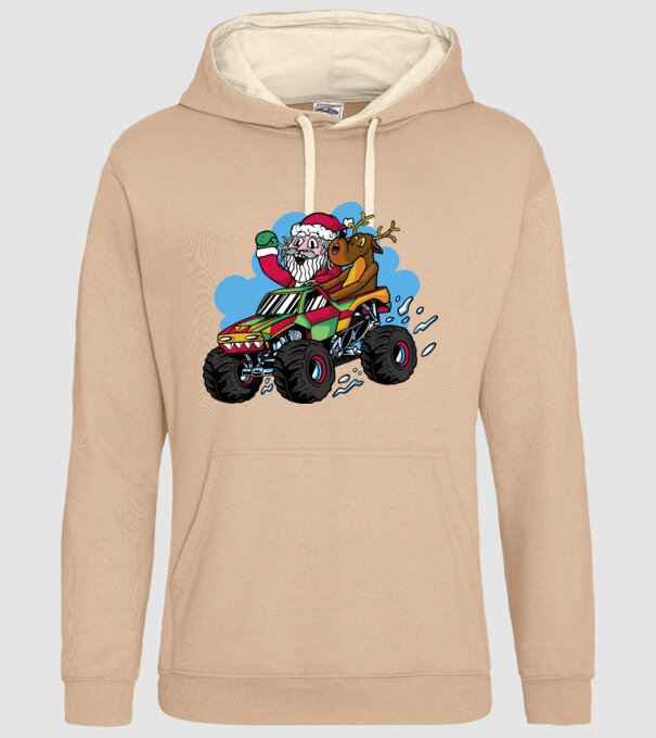 Monster Truck Moș Crăciun model nisipiu pe tricou