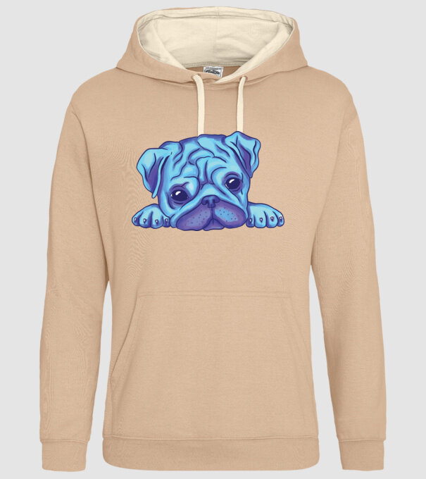 Cap de Mops acuarelă model nisipiu pe tricou