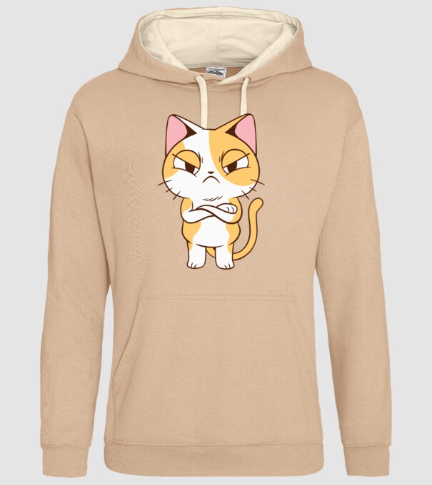 Pisică supărată model nisipiu pe tricou