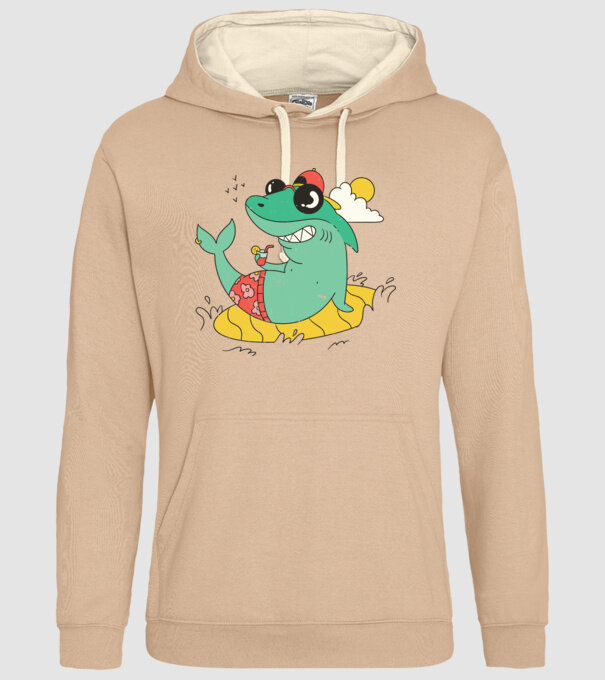 Rechin la plajă model nisipiu pe tricou
