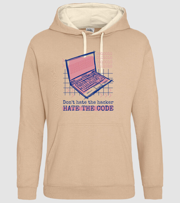 Nu urî hackerul, urăște codul model nisipiu pe tricou