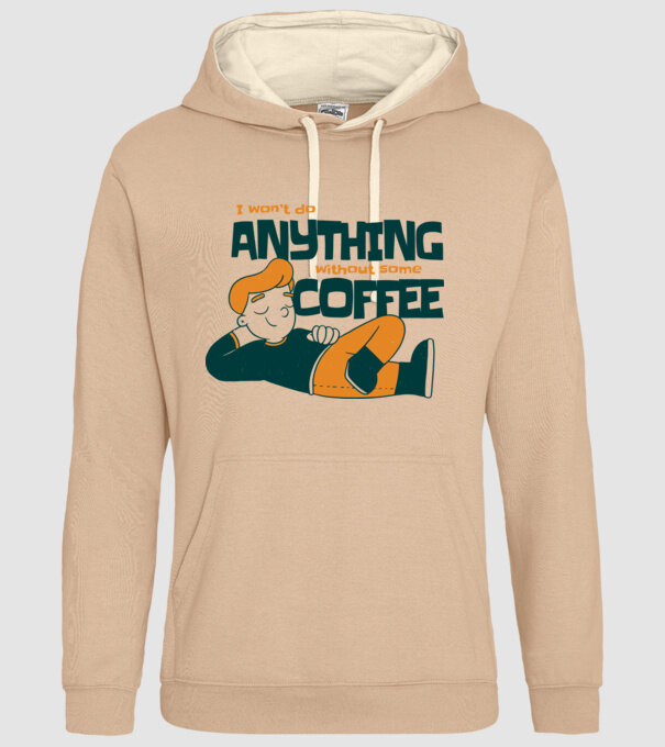 Nu pot fac nimic fără cafea model nisipiu pe tricou