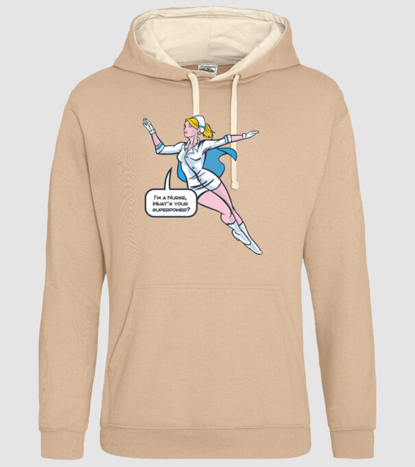 Sunt asistentă medicală, care este superputerea ta? model nisipiu pe tricou