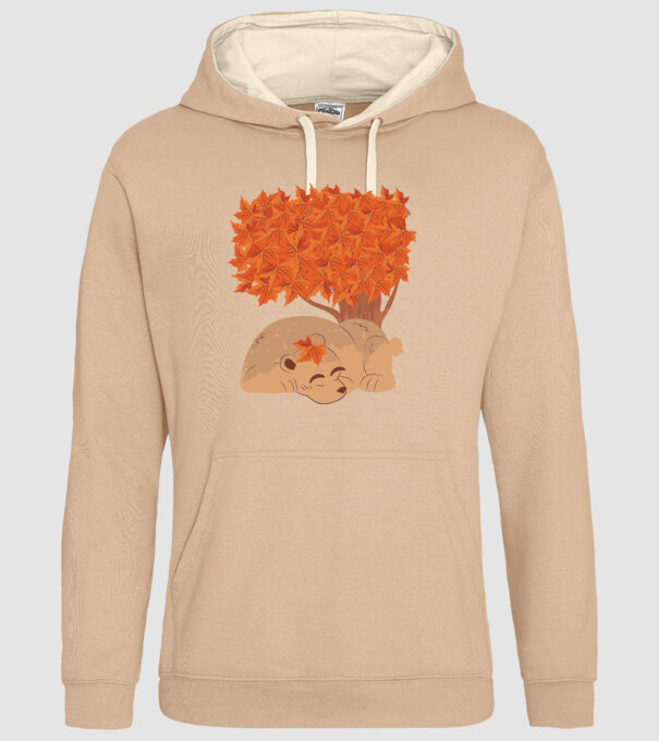 Urs de toamnă model nisipiu pe tricou