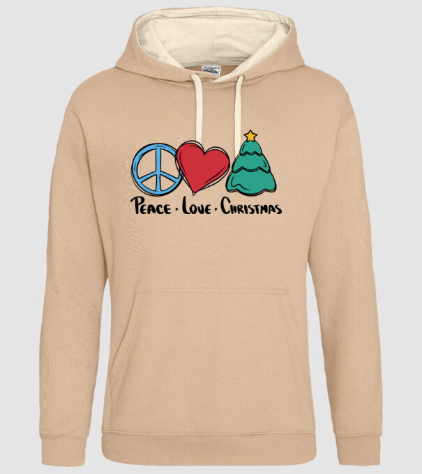 Peace Love Crăciun model nisipiu pe tricou