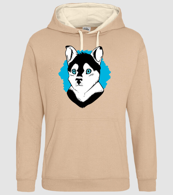Câine Pomsky model nisipiu pe tricou