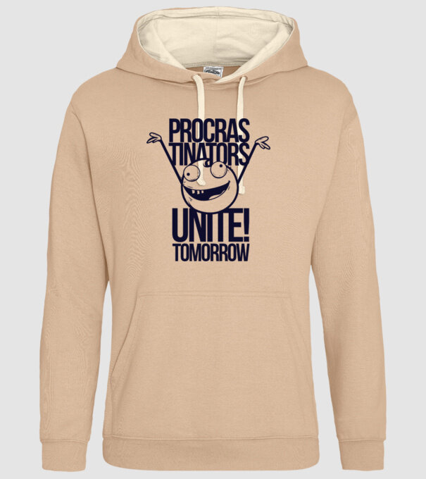 Procastrinators Unite model nisipiu pe tricou