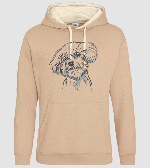 Câine Pudel model nisipiu pe tricou