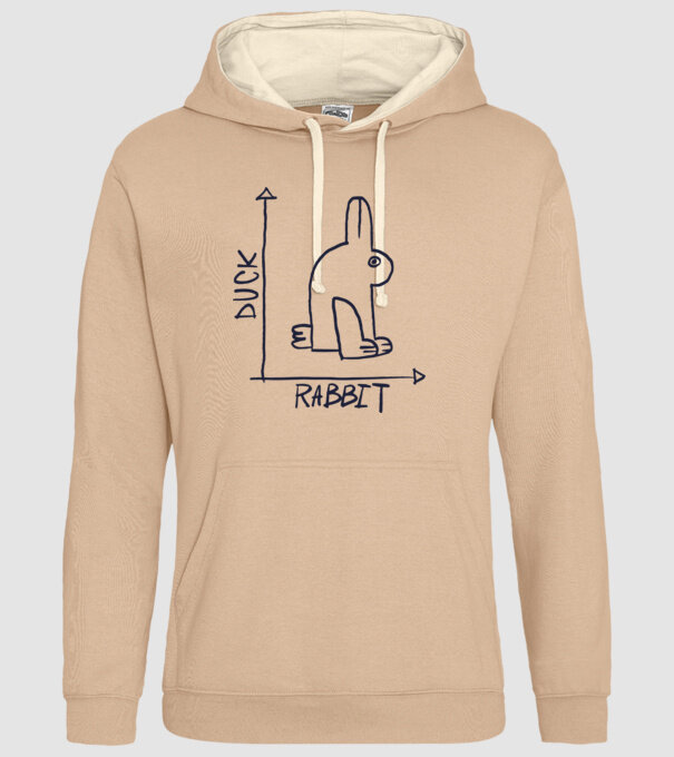 Rabbit vs Duck - Iepure sau Rață model nisipiu pe tricou