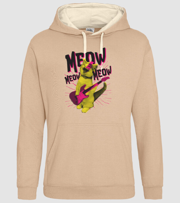 Pisică Rocker Meow model nisipiu pe tricou