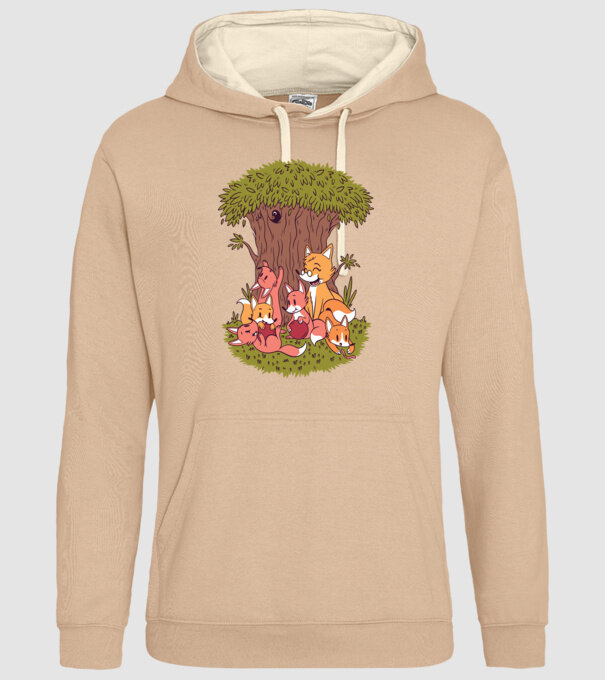Familie Vulpe model nisipiu pe tricou