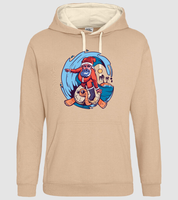 Santa Surf model nisipiu pe tricou