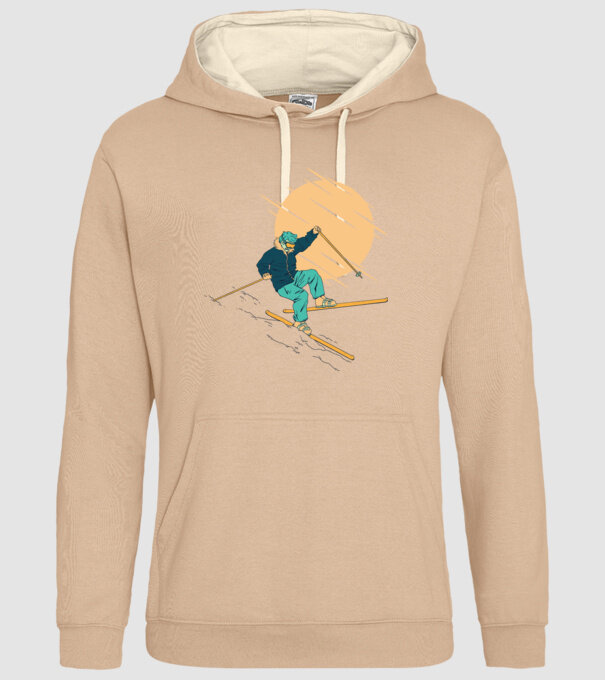 Căzătură schior model nisipiu pe tricou