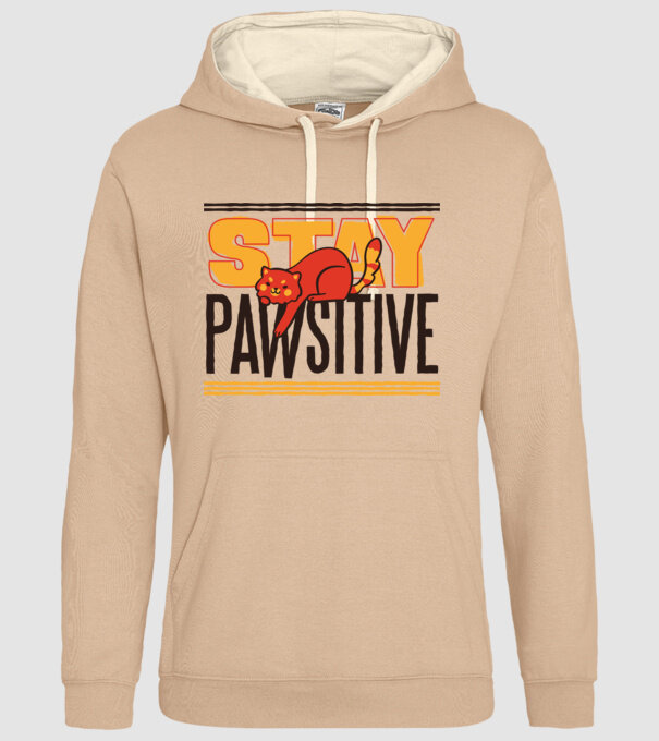 Stay Pawsitive model nisipiu pe tricou