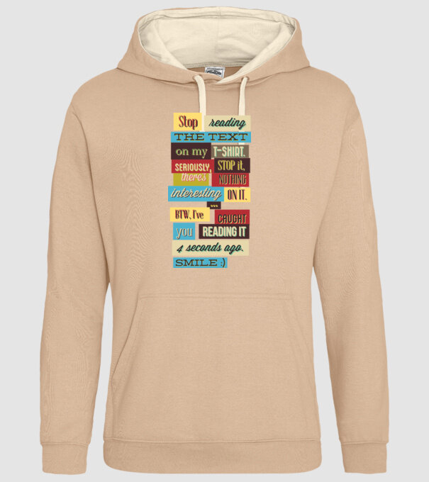 Stop reading the text on my t shirt model nisipiu pe tricou