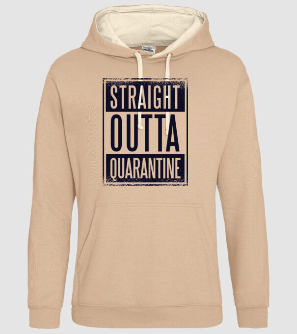 Straight outta quarantine model nisipiu pe tricou