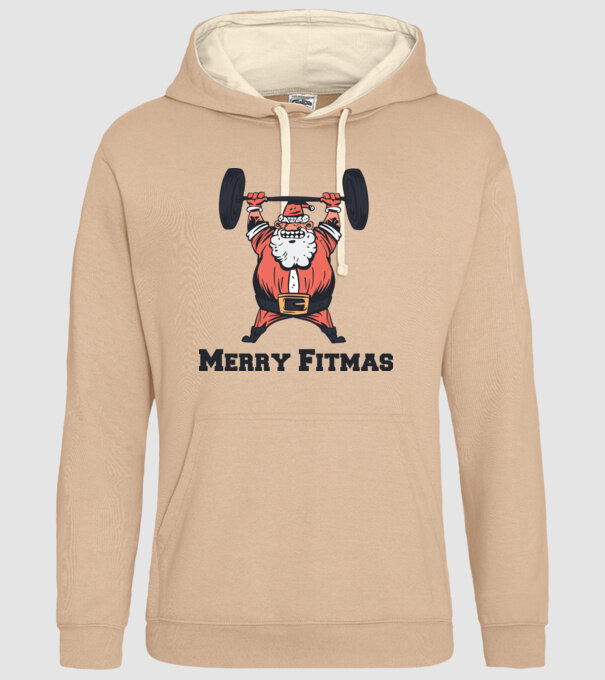 Moș Crăciun Halterofil model nisipiu pe tricou