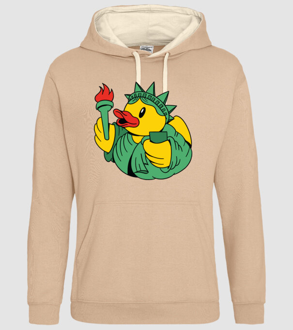 Rățușcă de cauciuc Statuia Libertății model nisipiu pe tricou