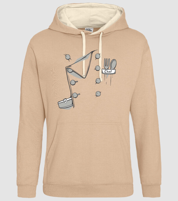 Costum bucătar model nisipiu pe tricou