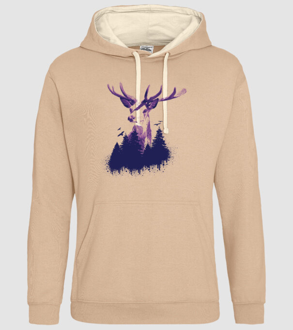 Siluetă cerb model nisipiu pe tricou
