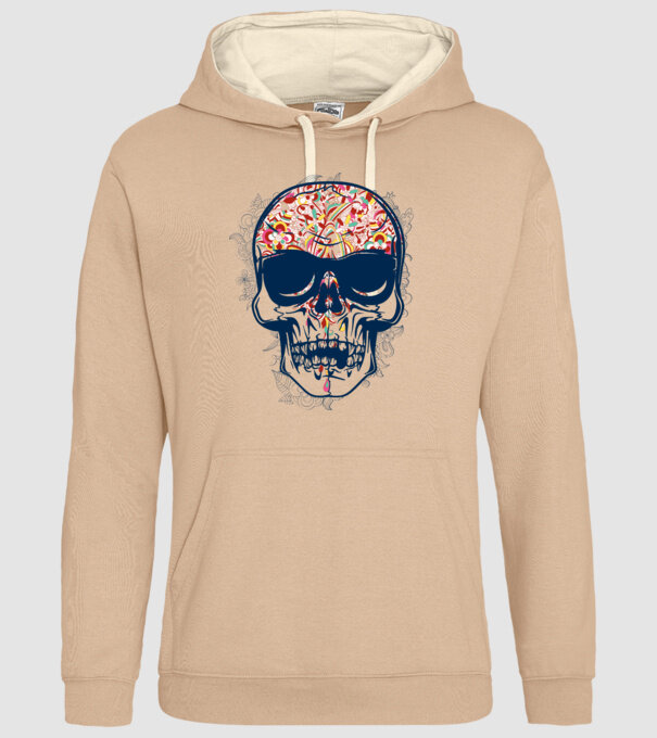 Craniu colorat model nisipiu pe tricou