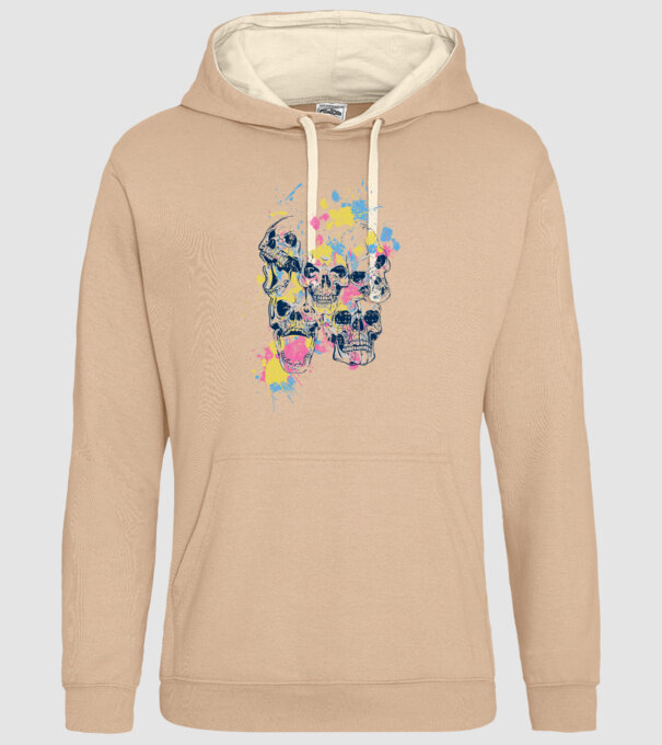 Cranii colorate model nisipiu pe tricou
