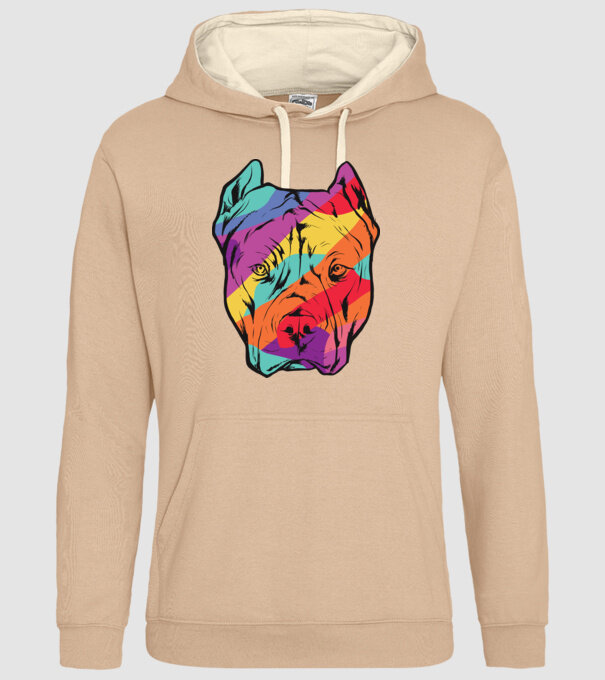 Cap colorat Pitbull model nisipiu pe tricou