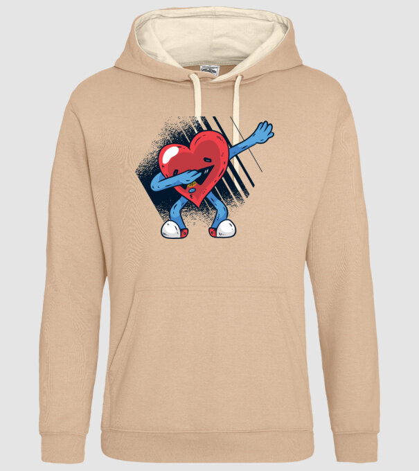 'Inimă DAB Floss Heart tricou amuzant pentru Valentine''s Day' model nisipiu pe tricou