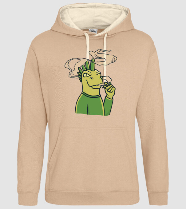Dinozaur fumător model nisipiu pe tricou