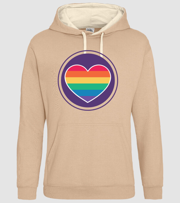 Inimă curcubeu model nisipiu pe tricou