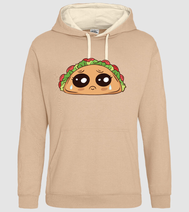 Taco trist model nisipiu pe tricou