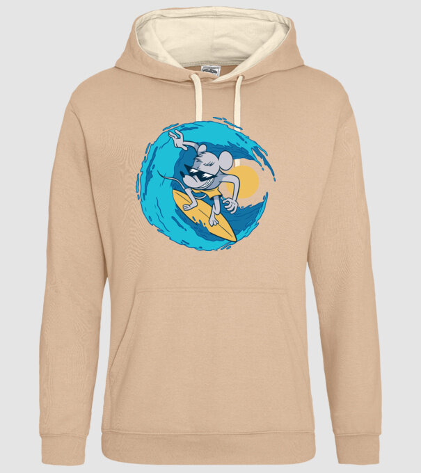Șoarece Surfer model nisipiu pe tricou