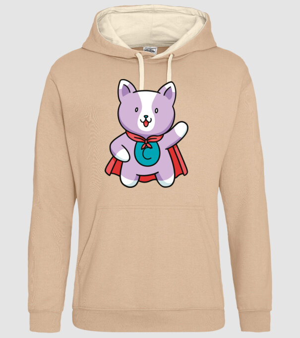 Pisică Supererou model nisipiu pe tricou