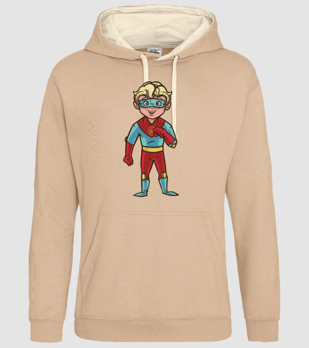 Băiat supererou model nisipiu pe tricou