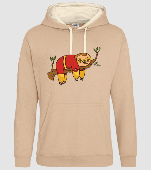 Leneș supererou model nisipiu pe tricou