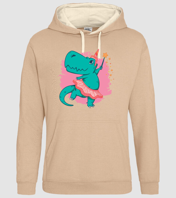 T-rex Balerină model nisipiu pe tricou
