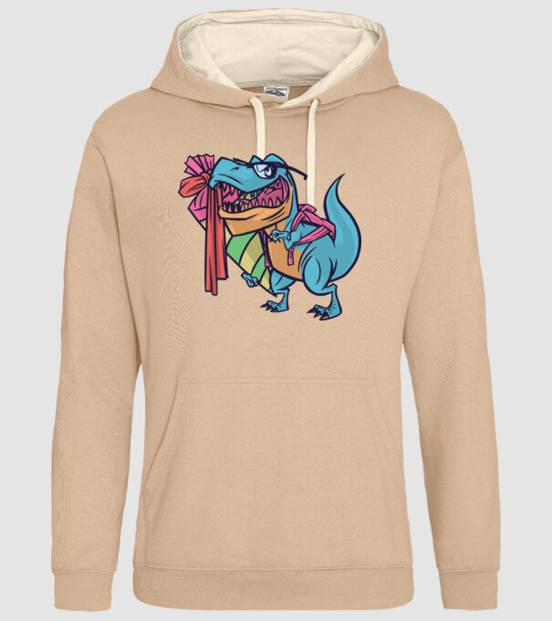 Elev T-rex model nisipiu pe tricou
