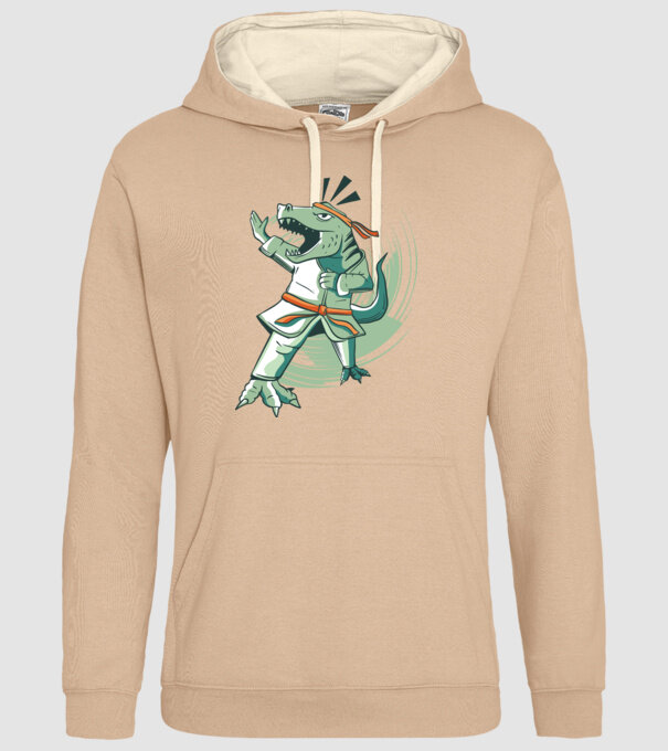 T-rex Karate model nisipiu pe tricou