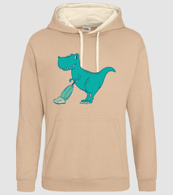 T-rex făcând curățenie model nisipiu pe tricou