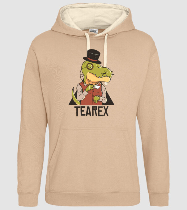 Tea Rex dinozaur cu ceai model nisipiu pe tricou
