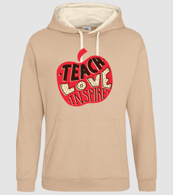 Teach Love Inspire pentru profesori model nisipiu pe tricou