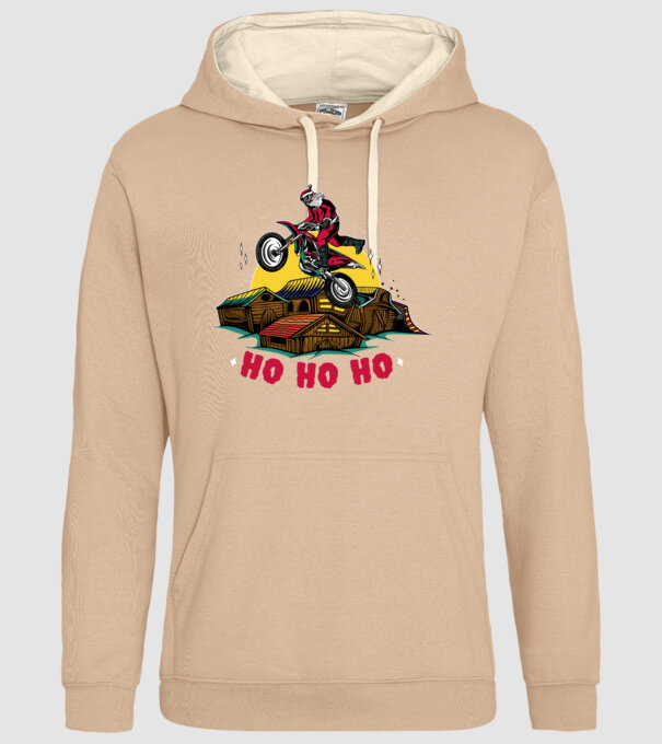 Moș Crăciun pe motocicletă Cross model nisipiu pe tricou