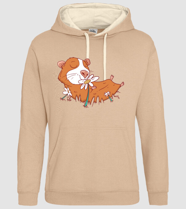 Porcușor de Guineea pe câmp model nisipiu pe tricou