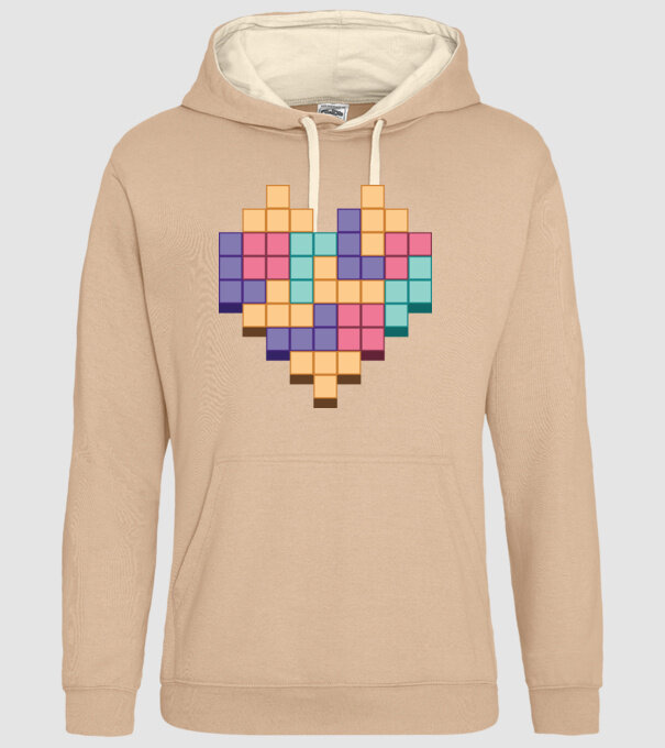 Inimă Tetris model nisipiu pe tricou