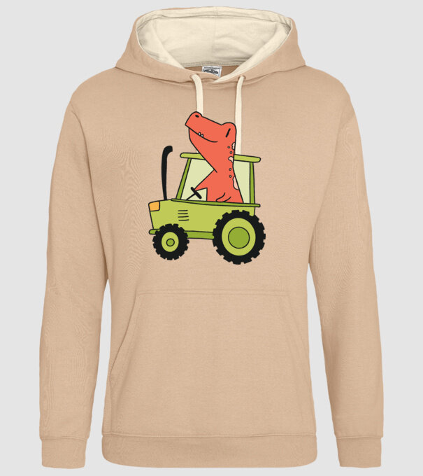 Tractor dinozaur model nisipiu pe tricou
