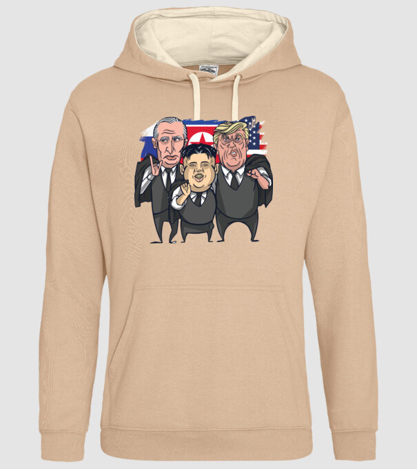 Trump, Putin, Kim - trei prieteni buni model nisipiu pe tricou
