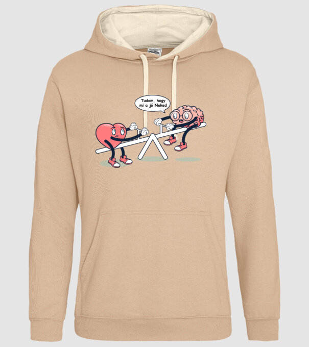 Știu ce este bine pentru tine - Creier vs Inimă model nisipiu pe tricou