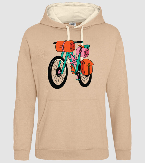 Bicicletă Drumeție model nisipiu pe tricou