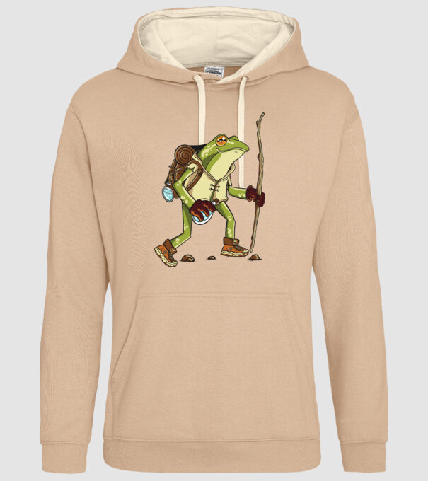 Broască în drumeție model nisipiu pe tricou